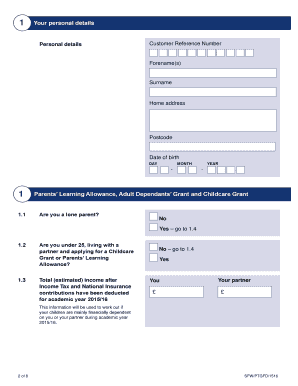 Grants for Dependants Application Form