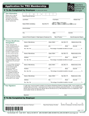 Georgia TRS Membership Application