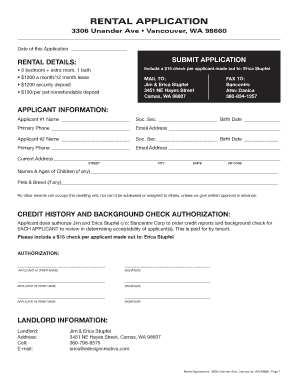 Rental Application Form