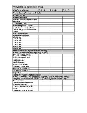 Healthcare Priority Setting Form