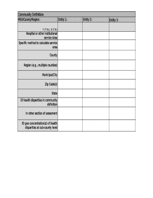 Community Health Disparities Assessment Form