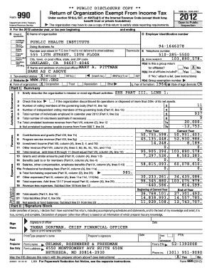 Form 990 Return of Organization Exempt From Income Tax