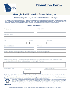 Georgia Public Health Association Donation Form