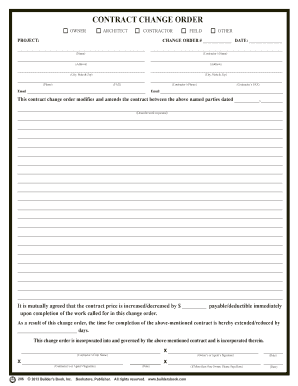 Contract Change Order Form