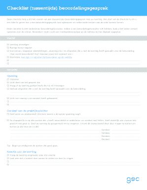 Checklist (tussentijds) beoordelingsgesprek