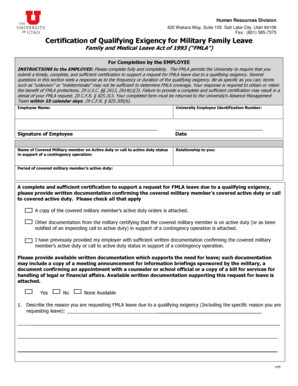 Certification of Qualifying Exigency for Military Family Leave