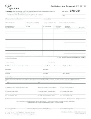 GPO Form 3001 Instructions