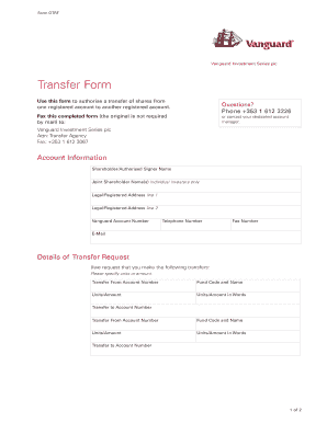 Vanguard Investment Series Transfer Form