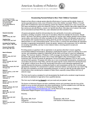 Parental Vaccine Refusal Form