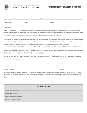 Medical letterhead template word - Medical Leave of Absence Request