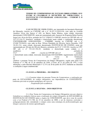 Termo de Compromisso de Estágio Obrigatório
