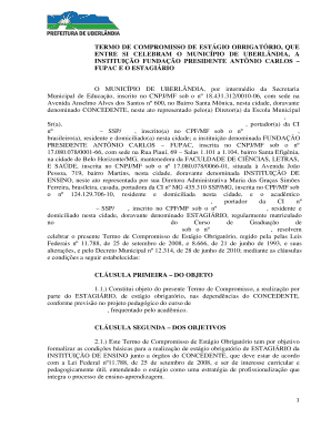 Termo de Compromisso de Estágio Obrigatório