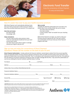 Anthem Direct Payment Authorization Form
