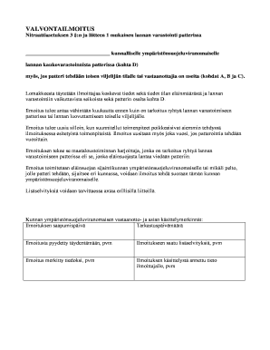 Finnish Manure Storage Notification Form