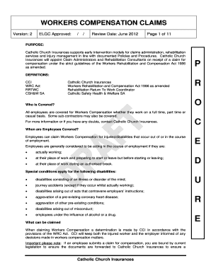 Fillable Online Reviewed Workers Compensation Claims Procedure DRAFT ...
