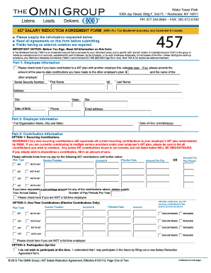 457 Salary Reduction Agreement Form