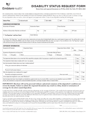 Disability Status Request Form