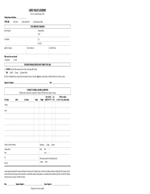 Family Health Statement Form