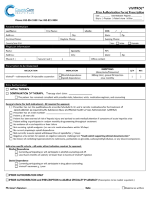 Vivitrol Prior Authorization Form