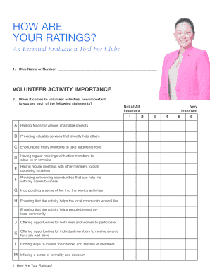 Lions Club Evaluation Form