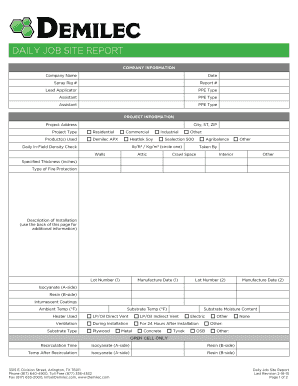 Daily Job Site Report