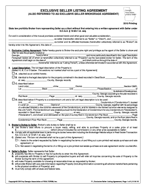 Exclusive Seller Listing Agreement