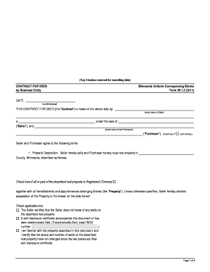 Minnesota Contract for Deed