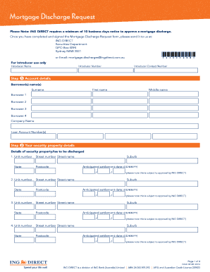 Mortgage Discharge Request Form