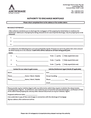 Authority to Discharge Mortgage