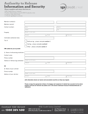 Authority to Release Information and Security