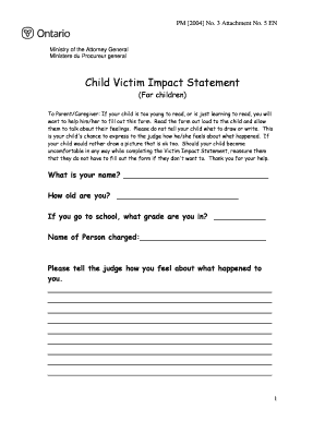 Child Victim Impact Statement Form