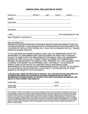 Agricultural Declaration of Intent