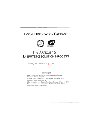 USPS-NALC Joint Step A Grievance Form