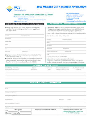 American Chemical Society Member-Get-a-Member Application