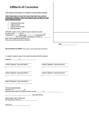 Affidavit of Correction