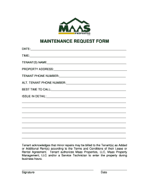 Maintenance Request Form