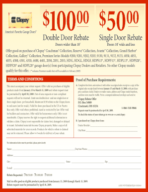 Clopay Garage Door Rebate Form