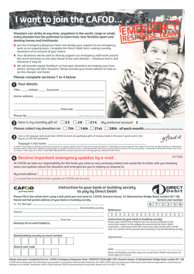 CAFOD Emergency Response Team Donation Form