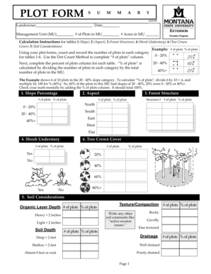 Forest Management Plot Form