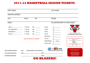 2011-12 Basketball Season Tickets