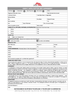 Credit Application and Agreement