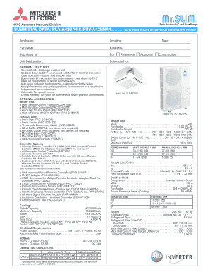 Ceiling Cassette Air-Conditioning System Submittal Form