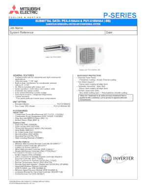 Mitsubishi Electric Air Conditioning System Submittal Form