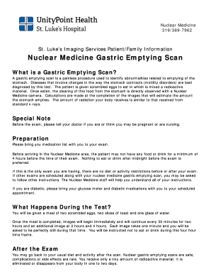 Nuclear Medicine Gastric Emptying Scan