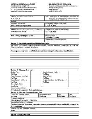 Material Safety Data Sheet