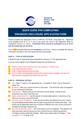 Enhanced Disclosure Application Form