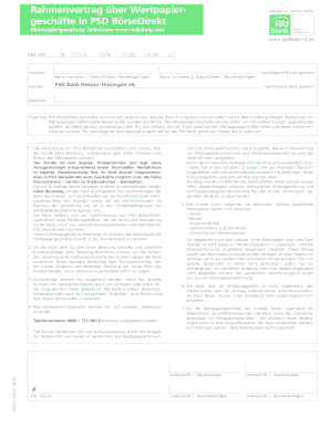 Rahmenvertrag über Wertpapiergeschäfte