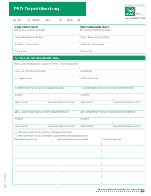 PSD Depotübertrag
