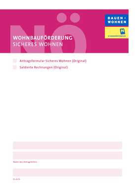 Antragsformular Sicheres Wohnen