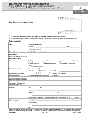 Antrag auf Mindestsicherung